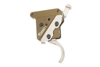 Timney Elite Hunter Remington 700 Trigger features a nickel finish and curved trigger bow